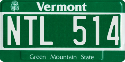 VT license plate NTL514