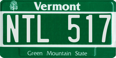 VT license plate NTL517