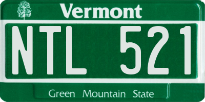 VT license plate NTL521