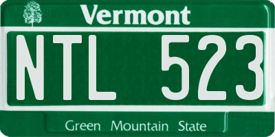 VT license plate NTL523