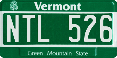 VT license plate NTL526