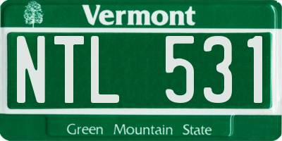 VT license plate NTL531