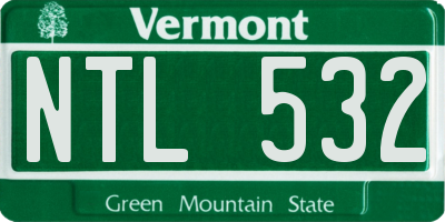 VT license plate NTL532