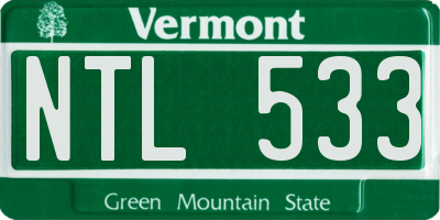 VT license plate NTL533