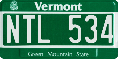 VT license plate NTL534