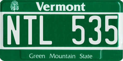 VT license plate NTL535