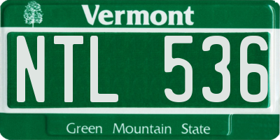 VT license plate NTL536