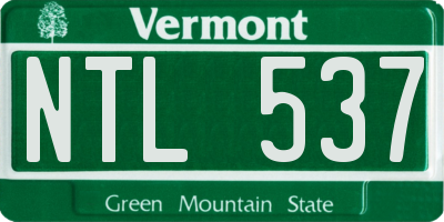 VT license plate NTL537