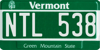 VT license plate NTL538