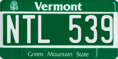 VT license plate NTL539