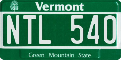 VT license plate NTL540