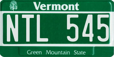 VT license plate NTL545