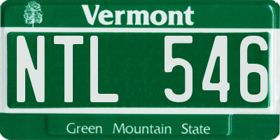 VT license plate NTL546