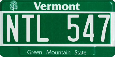 VT license plate NTL547