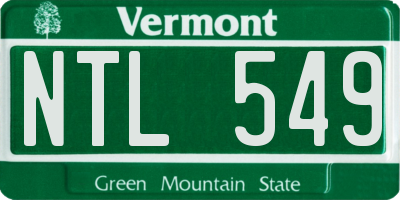 VT license plate NTL549