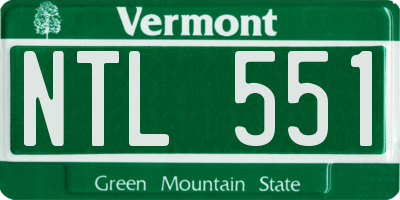 VT license plate NTL551