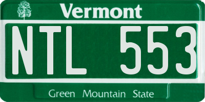 VT license plate NTL553