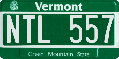VT license plate NTL557
