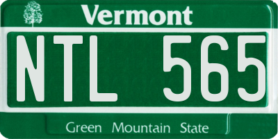 VT license plate NTL565