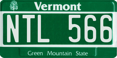 VT license plate NTL566