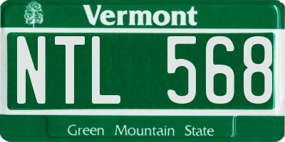 VT license plate NTL568