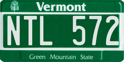 VT license plate NTL572