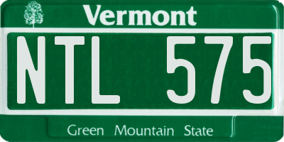 VT license plate NTL575