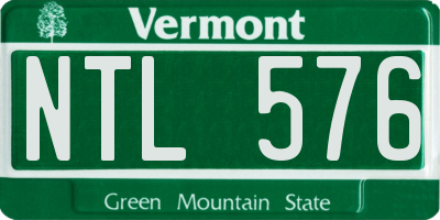 VT license plate NTL576
