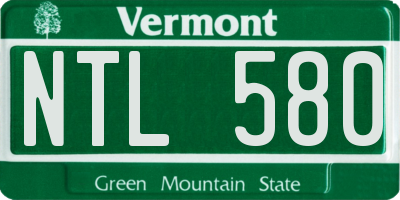 VT license plate NTL580