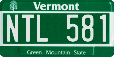 VT license plate NTL581