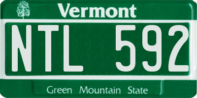 VT license plate NTL592