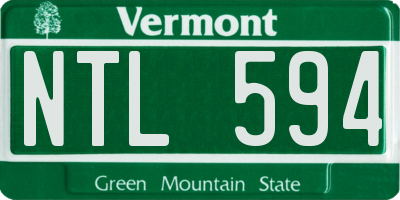 VT license plate NTL594