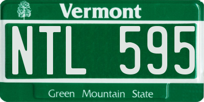 VT license plate NTL595