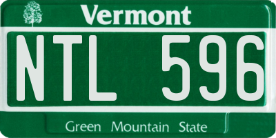 VT license plate NTL596