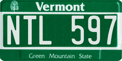 VT license plate NTL597