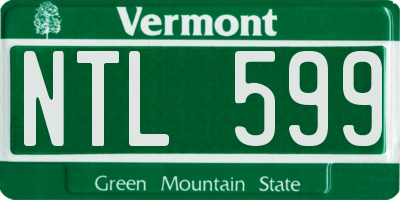 VT license plate NTL599