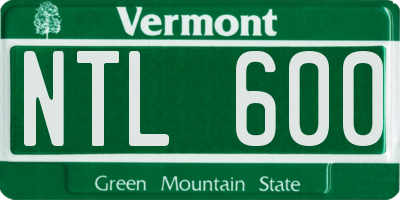 VT license plate NTL600