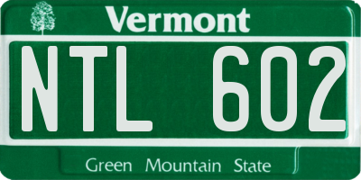 VT license plate NTL602