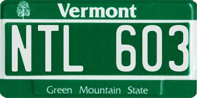 VT license plate NTL603