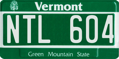 VT license plate NTL604