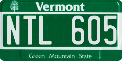 VT license plate NTL605