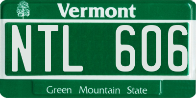 VT license plate NTL606