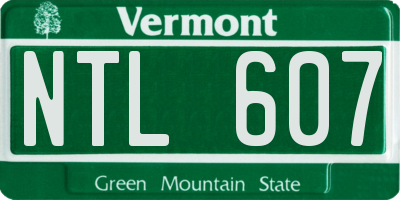 VT license plate NTL607