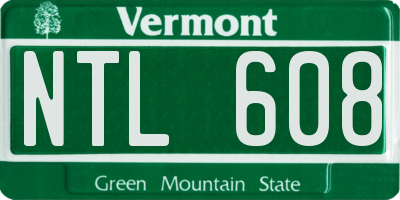 VT license plate NTL608
