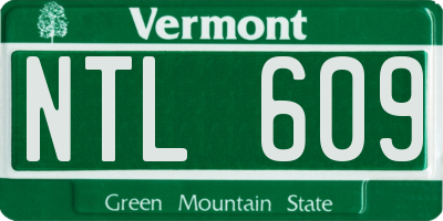 VT license plate NTL609