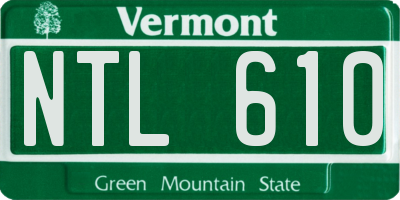 VT license plate NTL610