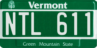 VT license plate NTL611