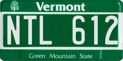 VT license plate NTL612