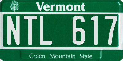 VT license plate NTL617