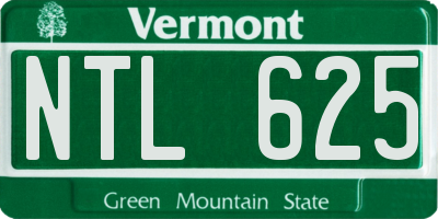 VT license plate NTL625